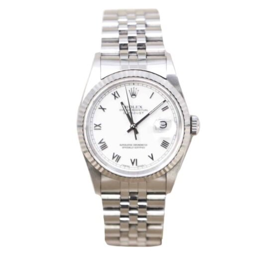 Rolex 16234 Datejust White Roman Stainless Steel Jubilee Bracelet 36mm
