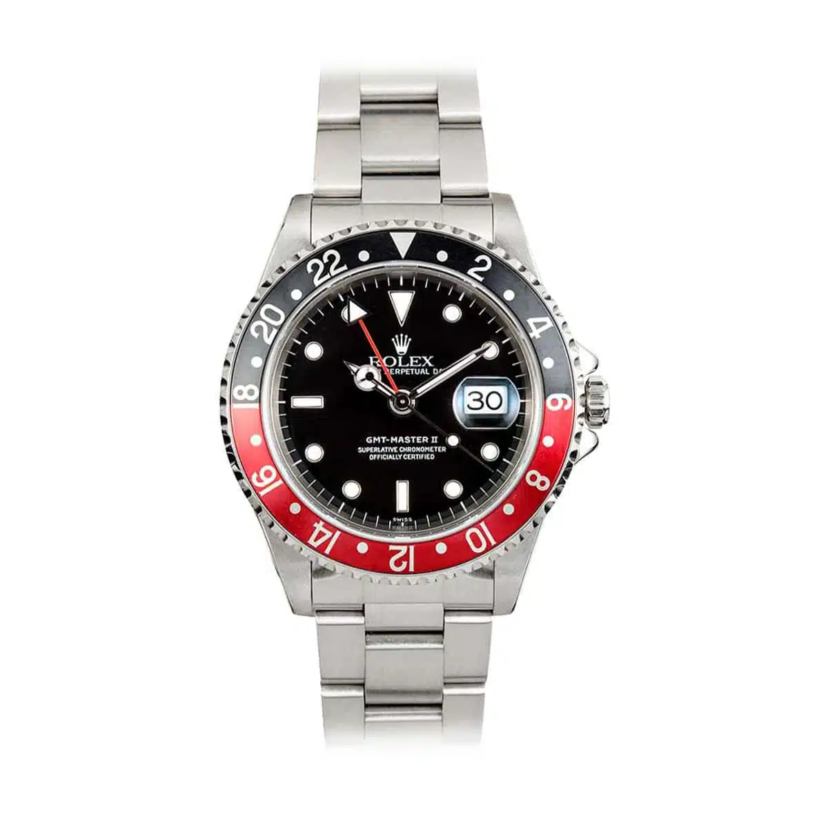 Rolex GMT Master Coke 16710 Black and Red 40mm Steel Oyster Watch