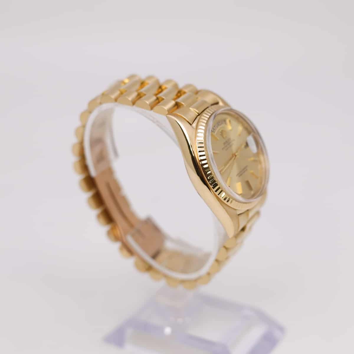 Rolex Day-Date 1802 18K Yellow Gold Champagne Stick 36mm Dial - Image 4