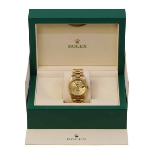 Rolex Day-Date 36mm 18238 Champagne Rolex Diamond Dial 18K Yellow Gold President Bracelet Watch - Image 2