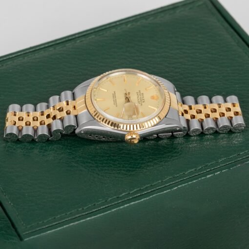 Rolex Datejust 16013 18k Yellow Gold and Stainless Steel Champagne Stick Dial Jubilee Watch - Image 2