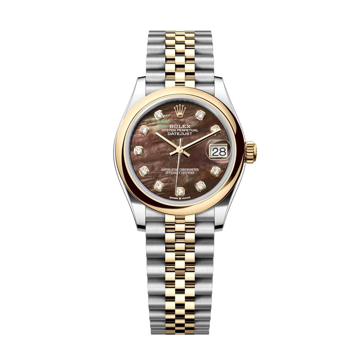 Rolex Datejust 31mm 278243-0024 Black Mother-of-Pearl Dial Yellow Rolesor Jubilee Watch