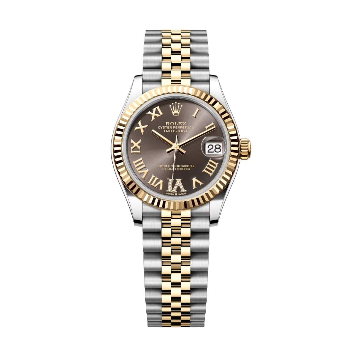 Rolex Datejust 31mm 278273-0018 Dark Grey Dial Stainless Steel and Yellow Gold Jubilee Watch