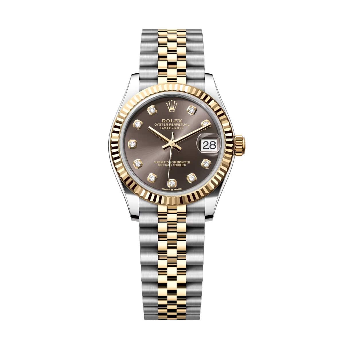 Rolex Datejust 31mm 278273-0022 Dark Grey Dial Stainless Steel and Yellow Gold Jubilee Watch