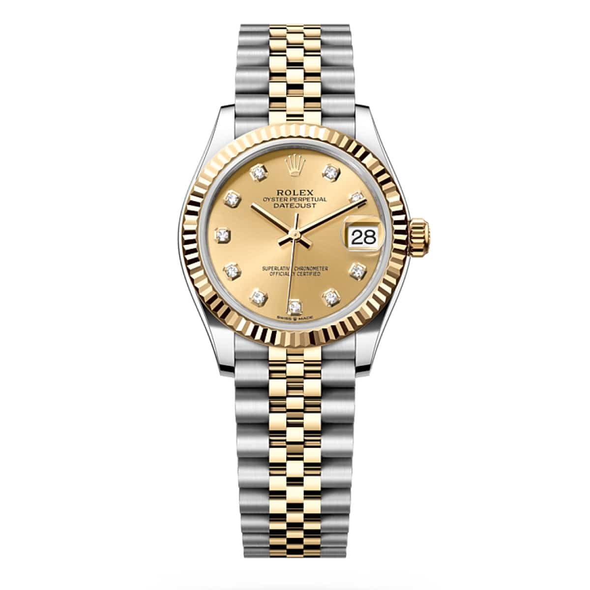Rolex Datejust 31mm 278273-0026 Stainless Steel and Yellow Gold Champagne Diamond