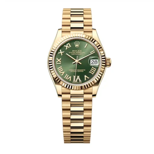 Rolex Datejust 278278-0030 Olive Green 31mm Dial President Bracelet Watch