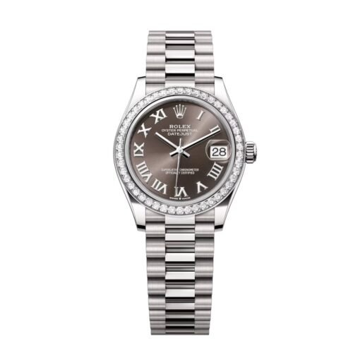 Rolex Datejust 31mm 278289RBR-0017 Dark Grey Dial White Gold President Watch