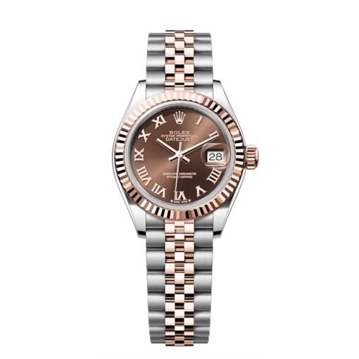 Rolex Lady-Datejust 279171-0009 28mm Chocolate Roman Jubilee Stainless Steel and Rose Gold