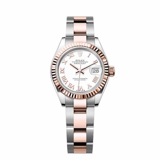 Rolex Lady-Datejust 279171-0022 28mm White Roman Oyster Stainless Steel and Rose Gold