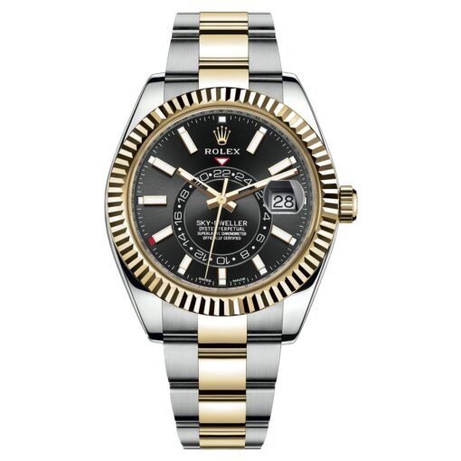 Rolex Sky-Dweller 326933-0002 Automatic 18kt Yellow Gold Oyster Black Index Dial Mens Watch
