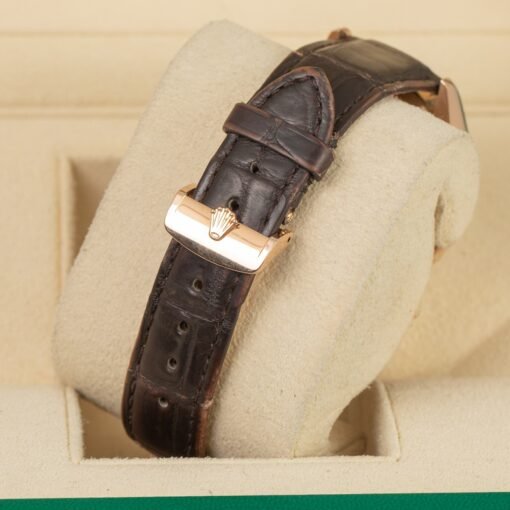 Rolex Cellini Moonphase 50535 White Dial Leather Strap 39mm Watch - Image 6