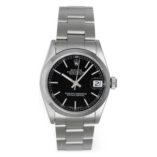 Rolex Datejust 31mm 68240 Black Stick Dial Oyster Bracelet Watch
