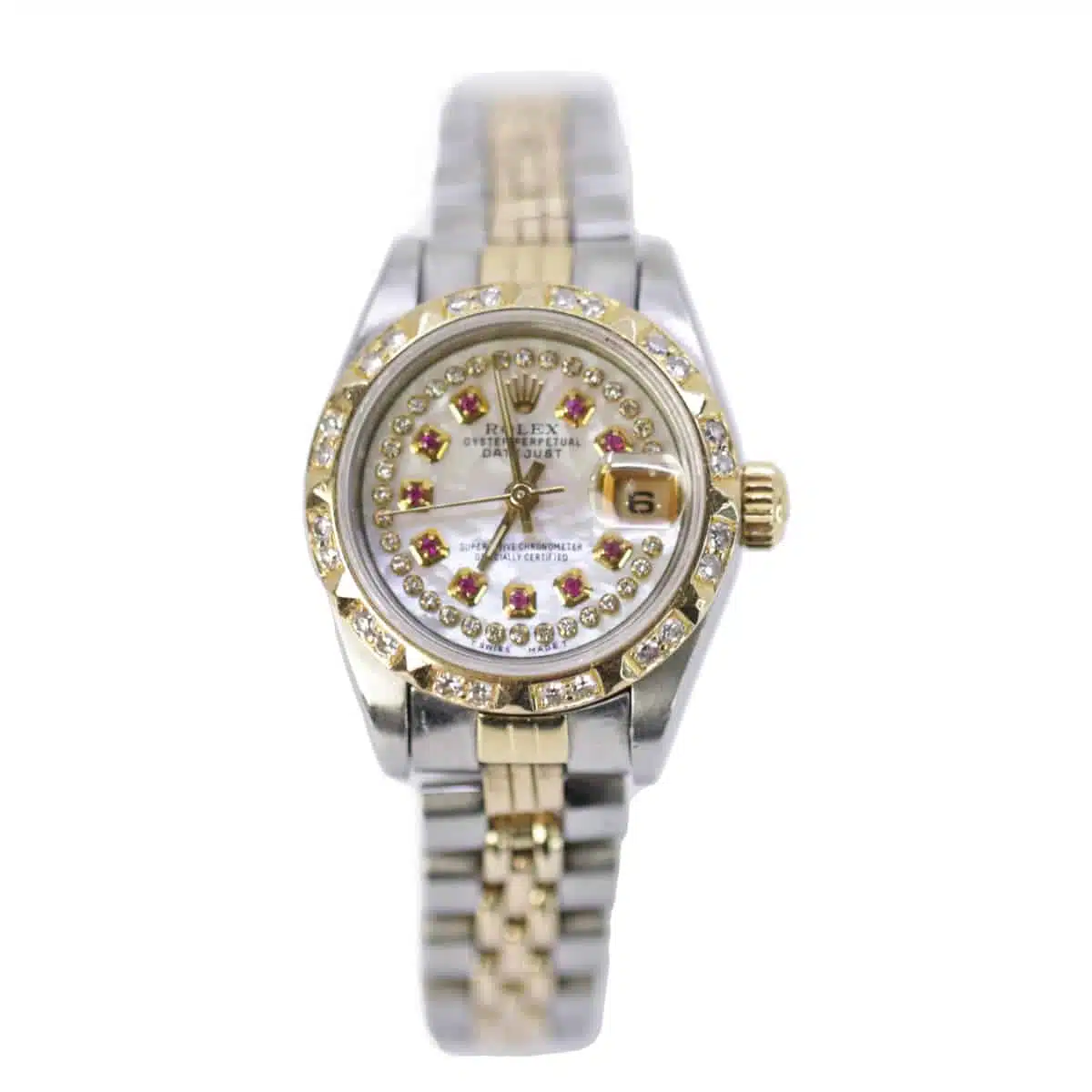 Rolex Datejust 69173 Aftermarket MOP Diamond Dial 26mm 18k Yellow Gold And Stainless Steel