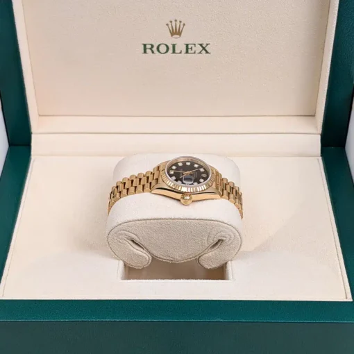 Rolex 69178 Lady Datejust 18K Yellow Gold Black Diamond Dial 26mm - Image 3
