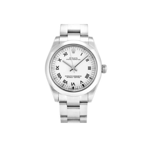 Rolex Oyster Perpetual 177200-7 White Roman Dial with Luminescent Markers 31mm Watch