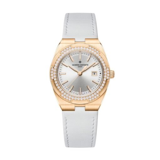 Vacheron Constantin 1225V/000R-B592 Overseas Silver Dial Pink Gold Calfskin Leather
