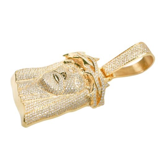 Gold Jesus Pendant With Diamonds - Image 3