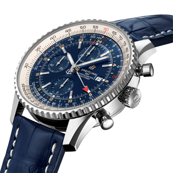 Breitling A24322121C2P1 Navitimer Chronograph GMT 46 Stainless Steel Blue Dial - Image 3