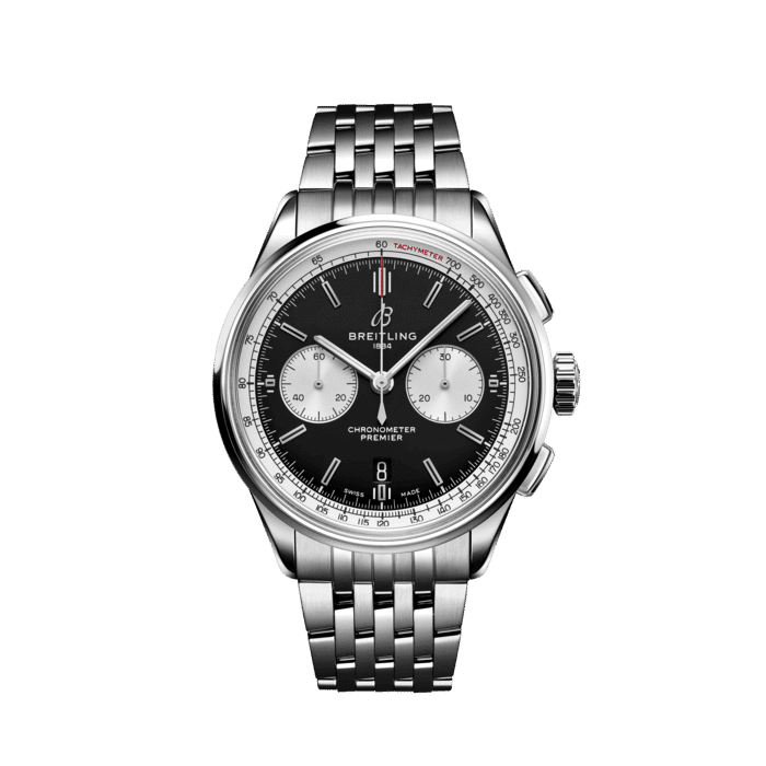Breitling AB0118371B1A1 Premier B01 Chronograph 42 Stainless Steel Black Dial