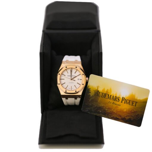 Audemars Piguet 15400OR.OO.1220OR.02 41mm Royal Oak White Dial White Rubber Strap Selfwinding - Image 4