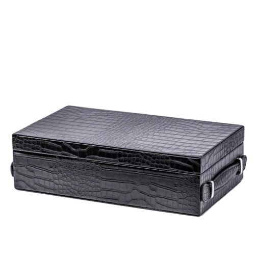 High-End 12-Piece Watch Black Box/Tray with Top Watch Storage - Image 3