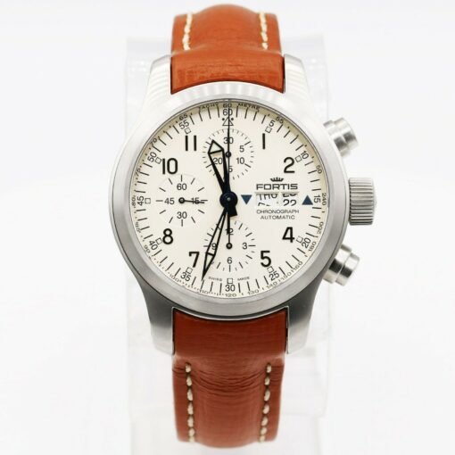 Fortis 635.10.12K Brown Leather Strap Beige Dial 42mm Watch