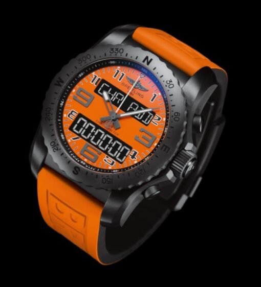 Breitling VB50106A1O1S1 Cockpit B50 Orbiter Limited Edition 46mm DLC-Coated Titanium Orange Dial - Image 4