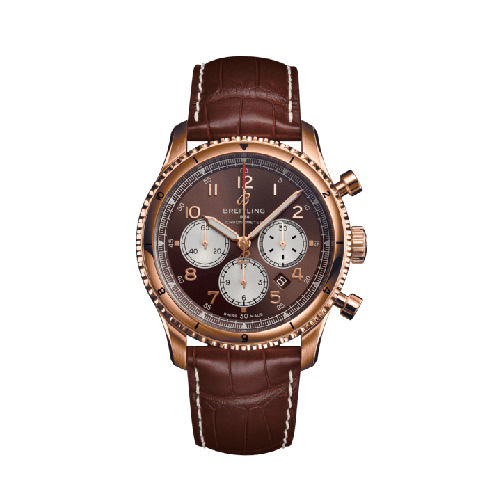 Breitling RB0119131Q1P1 Aviator 8 B01 Chronograph 43 18k Rose Gold Bronze Dial