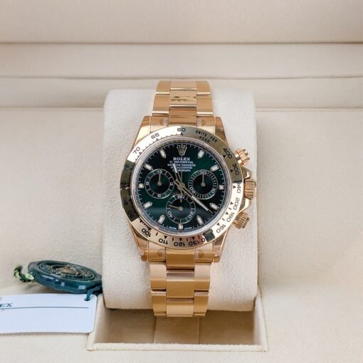 Rolex 116508-0013 Cosmograph Daytona Green Dial 18K Yellow Gold Oyster Men’s Watch - Image 3