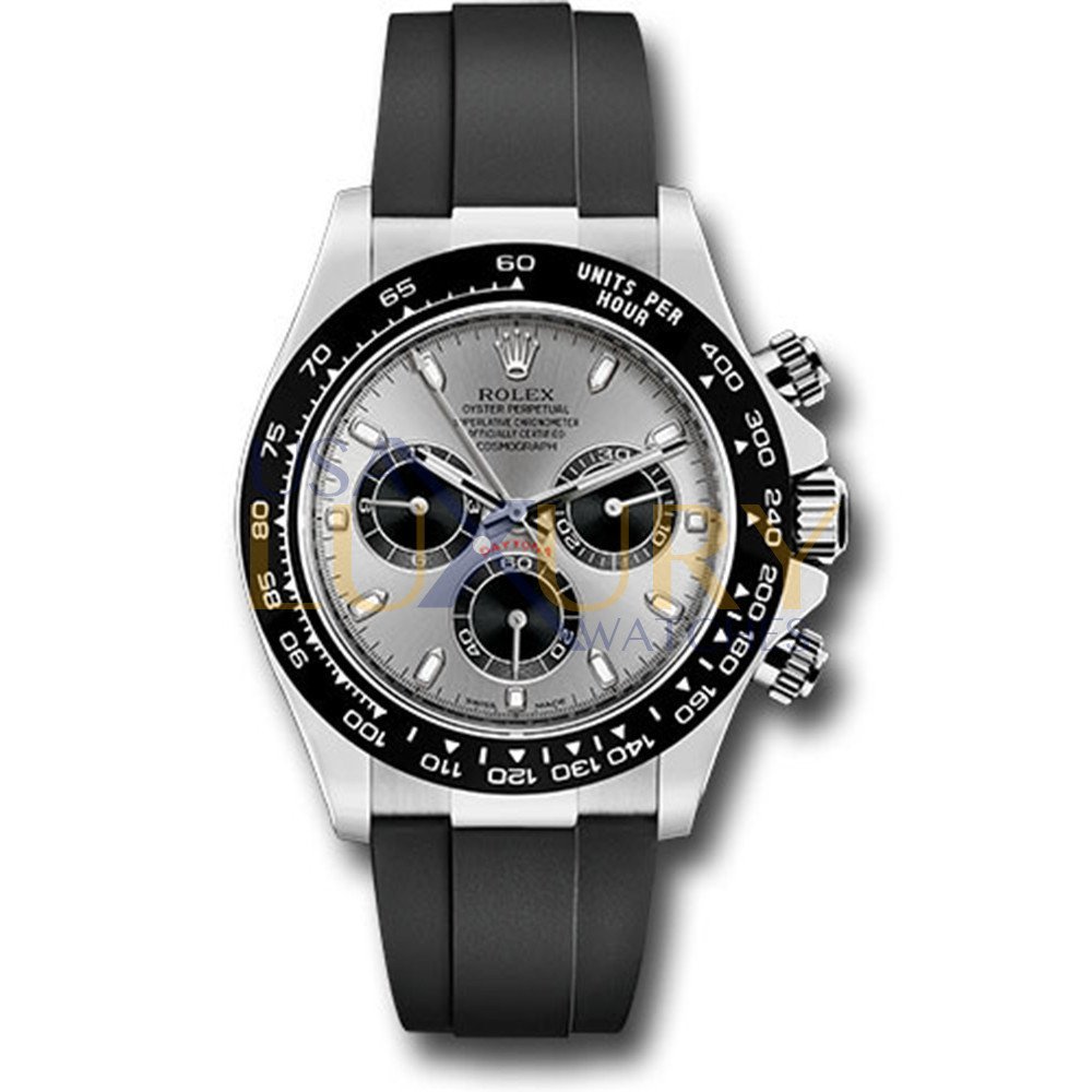 Rolex Cosmograph Daytona 116519LN Steel and Black Oysterflex White Gold Mens Watch