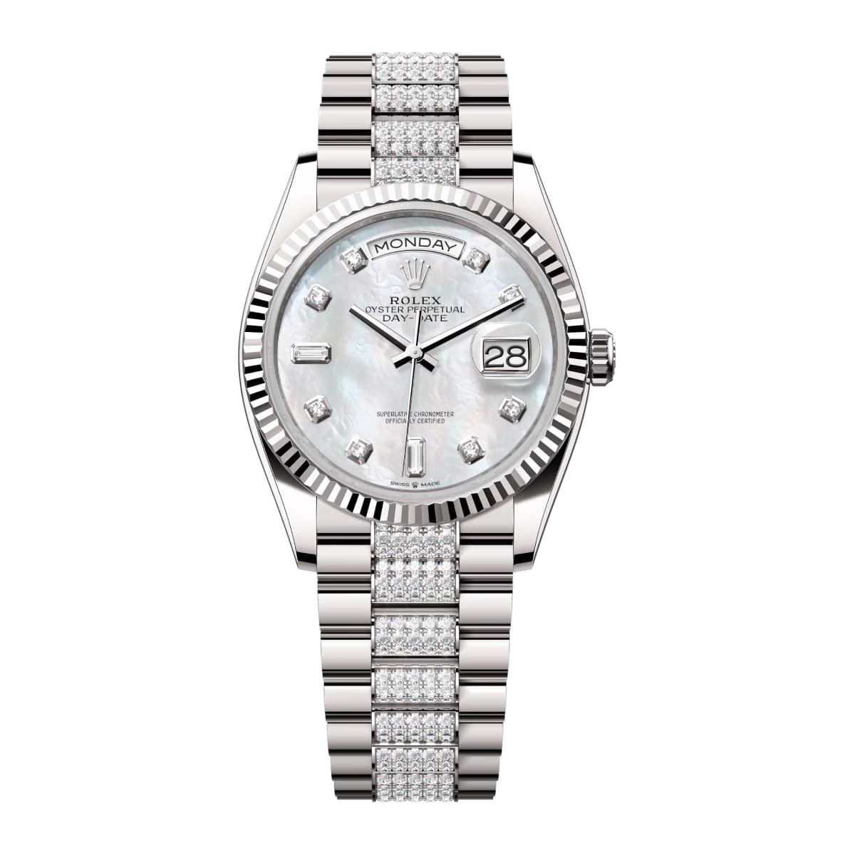 Rolex Day-Date 128239-0026 Mother of Pearl Diamond Dial
