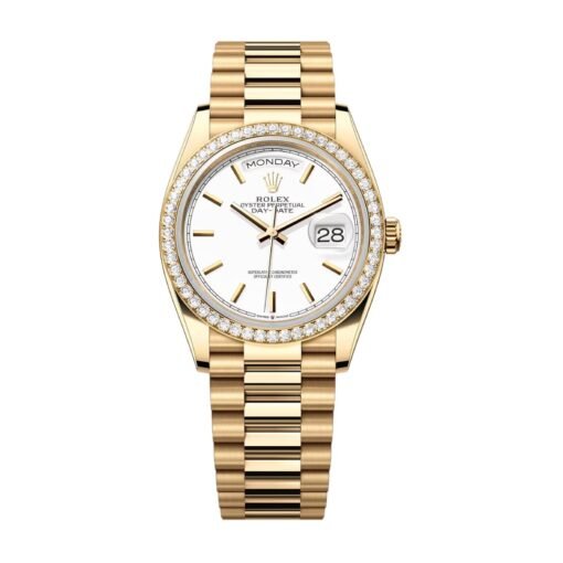 Rolex Day Date 128348RBR-0047 White Dial