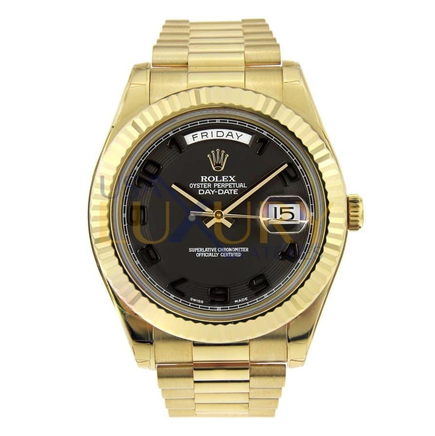 Rolex Day-Date II  218238 Black Dial 18K Yellow Gold President