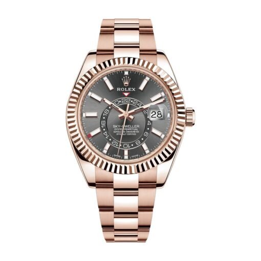 Rolex Sky-Dweller 326935-0007 Everose Gold Dark Rhodium Index Dial Watch