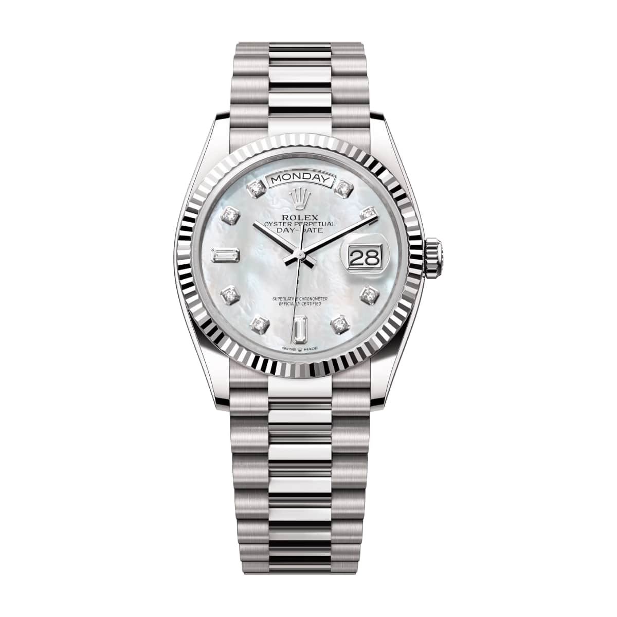 Rolex Day-Date 128239-0007 Mother of Pearl Diamond Dial