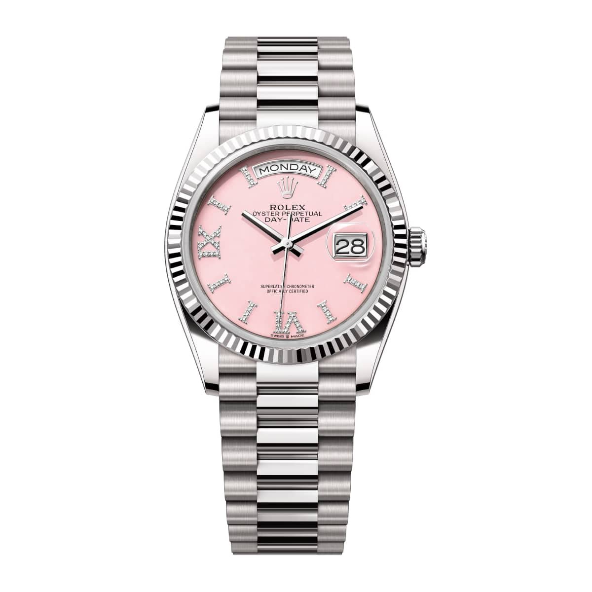 Rolex Day-Date 128239-0021 Pink Roman Dial
