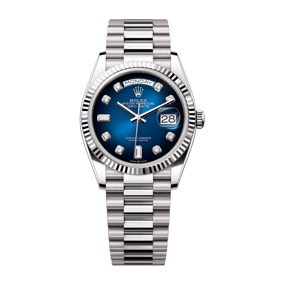 Rolex Day-Date 128239-0023 Blue Ombré Diamond Dial