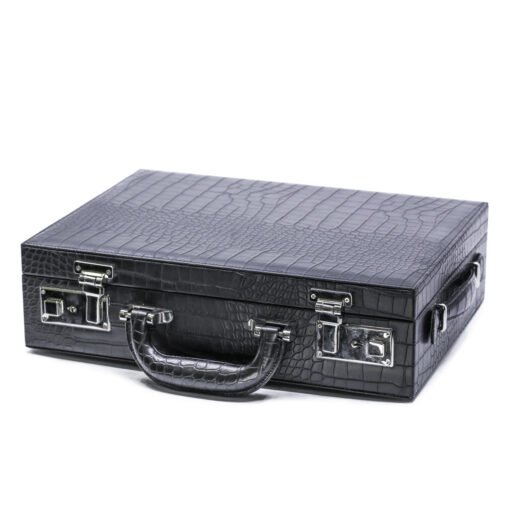 High End Watch Briefcase for 8 watches Black Travel PU Leather Watch Storage - Image 5