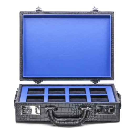 High End Watch Briefcase for 8 watches Black Travel PU Leather Watch Storage - Image 4