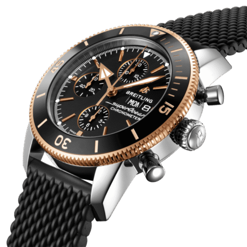 Breitling U13313121B1S1 Superocean Heritage Chronograph 44 Stainless Steel and 18K Red Gold Black Dial - Image 3