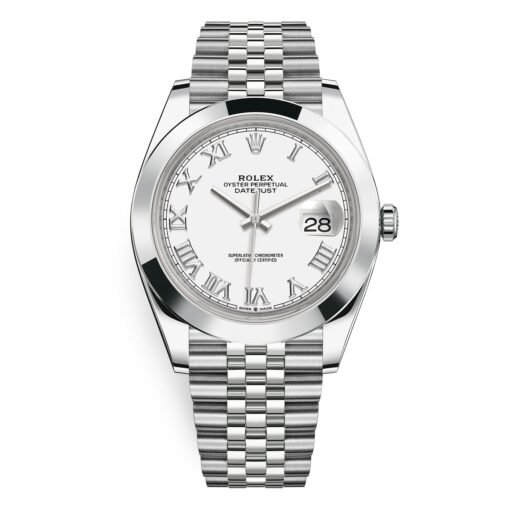Rolex Datejust 126300-0016 White Roman Jubilee 41mm Stainless Steel Watch