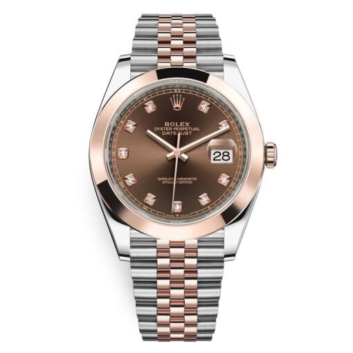 Rolex Datejust 126301-0004 Chocolate Diamond Jubilee 41mm Steel and Everose Gold Watch