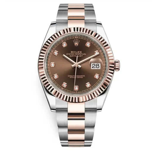 Rolex 126331-0003 Datejust Chocolate Diamond Oyster 41mm Steel and Everose Gold Watch