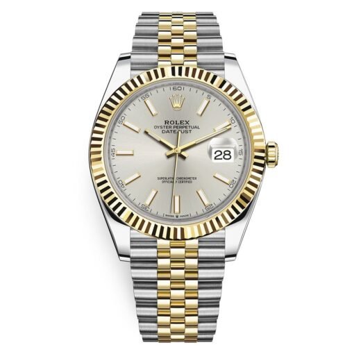 Rolex Datejust 126333-0002 Silver Index Jubilee 41mm Steel and Yellow Gold Men’s Watch