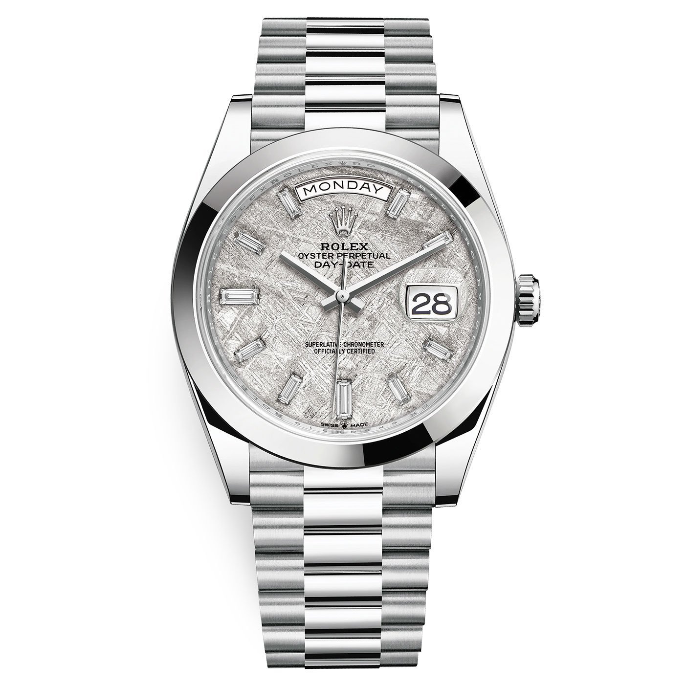 Rolex 228206 Day-Date Meteorite Baguette 40mm Platinum Men’s Watch