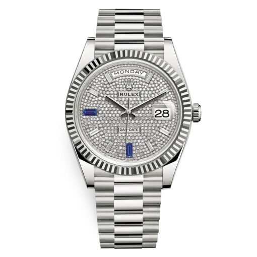Rolex 228239-0049 Day-Date Diamond Paved Baguette Diamond Dial 40mm White Gold