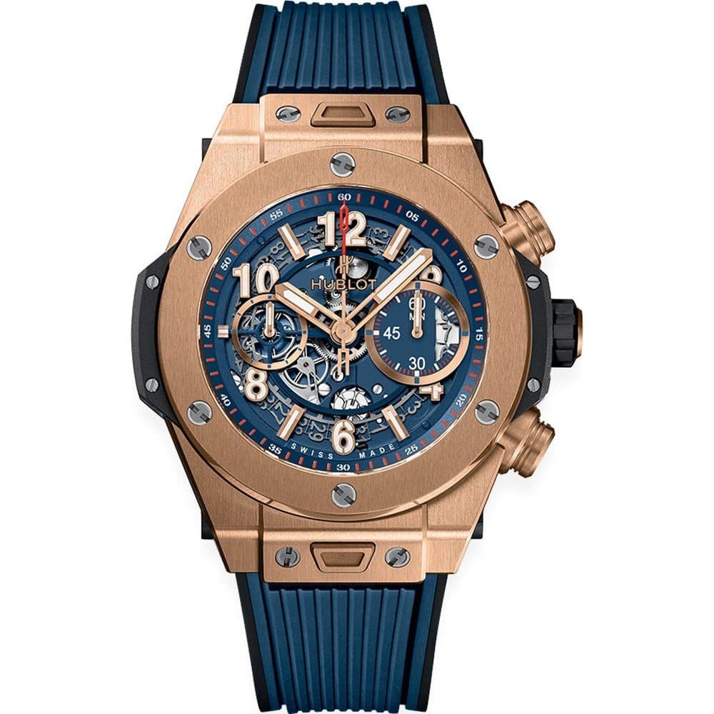 Hublot 411.ox.5189.rx Big Bang UNICO 45mm Mens Watch King Gold Blue