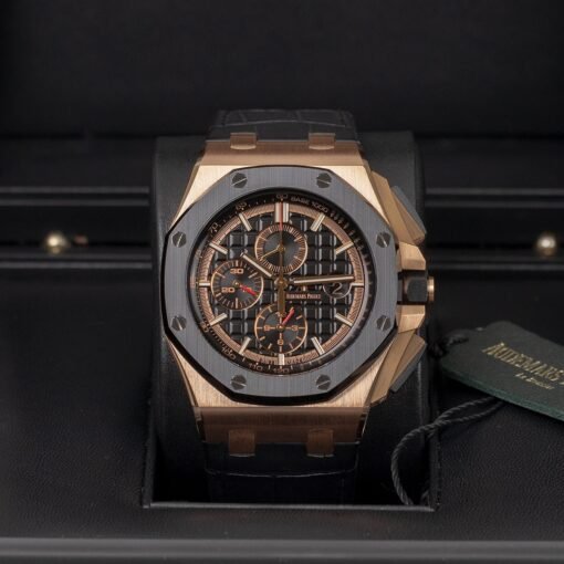 Audemars Piguet 26401RO.OO.A002CA.02 Royal Oak Offshore Black Dial Black Leather Strap 44mm - Image 3
