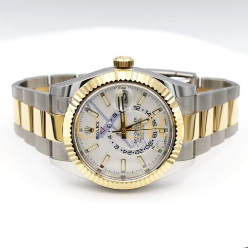 Rolex Sky-Dweller 326933-0009 White Dial 18K Yellow Gold & Stainless Steel 42mm Watch - Image 5