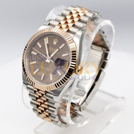 Rolex Datejust 126331-0002 Chocolate Index Jubilee 41mm Steel and Everose Gold Watch - Image 5